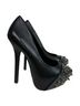 Steve Madden 100% Leather Black Silver Heels Size 5 1/2 - photo 4