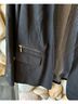 Chico's 50% Cotton 45% Polyester 4% Spandex 100% Polyester Solid Black Blazer Size L - photo 3