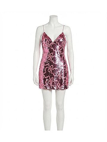 LoveShackFancy Sabeline Sequin Winding Bow Mini Dress (view 1)