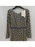 Mac Duggal 100% Polyester Floral Silver Gold Cocktail Dress Size 2 - photo 5