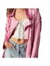 Free People 100% Satin Pink Jacket Size L - photo 1