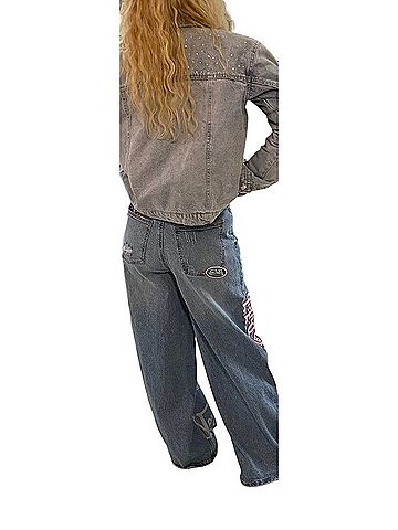 Von Dutch Y2K Logo Patch Wide Leg Jeans (view 2)