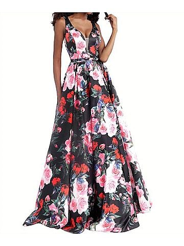 Jovani Printed A-Line Ballgown (view 2)