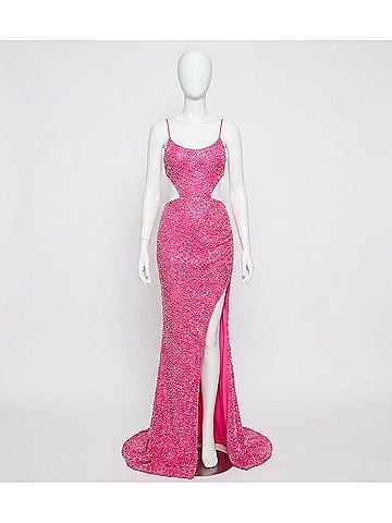 Jovani Sequin High Slit Gown (view 1)