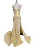 Jovani Solid Gold Devon Gown Size 4 - photo 1