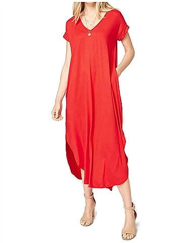 Entro Everyday Pocket Maxi Dress, Tangerine (view 2)