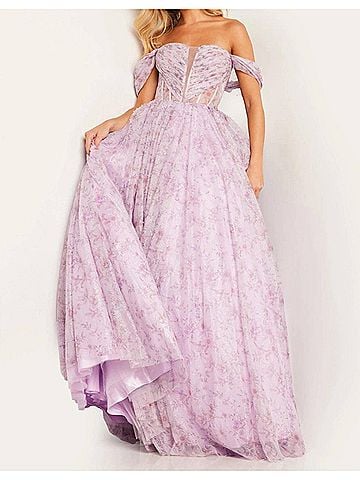 Jovani Off The Shoulder Ballgown (view 2)