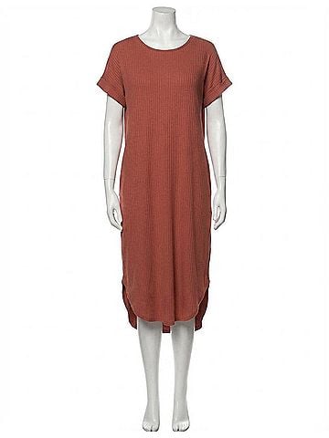 Entro Ribbed Pocket Midi Dress (view 1)