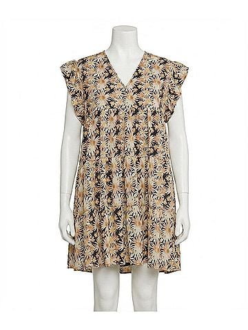 Entro Floral Ruffle V-Neck Dress (view 1)