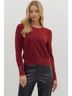 Entro Solid Red Cab Button Detail Sweater Size L - photo 2