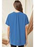 Entro Solid Blue Textured Placket Top Size S - photo 4