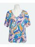 Entro Print Blue Abstract V-Neck Top Size 2X - photo 1