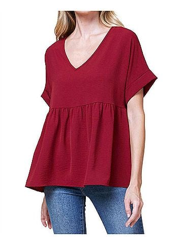 Entro Textured Babydoll Top (view 2)