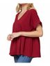 Entro Solid Red Textured Babydoll Top Size S - photo 3