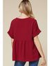 Entro Solid Red Textured Babydoll Top Size S - photo 4