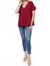 Entro Solid Red Textured Babydoll Top Size S - photo 5
