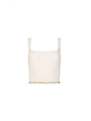 Amanda Uprichard Jace Fringe Beaded Top (view 1)