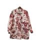 Cara Cara 100% Cotton Jacquard Floral Red White Jacket Size L - photo 1