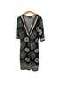 Max Edition Floral Black Green Casual Dress Size S - photo 2