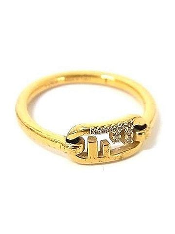 Fendi FENDI ring, Orochika design, gold metal, women's, with rhinestones. (view 1)