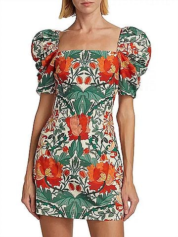Cara Cara Kelly Floral Puff-Sleeve Minidress (view 2)
