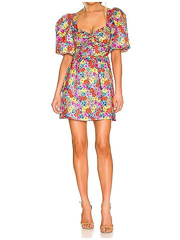 For Love & Lemons Merrill Puff Sleeve Mini Dress (view 2)