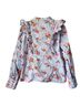 LoveShackFancy 100% Cotton Floral Blue Pink Long Sleeve Blouse Size S - photo 2