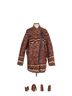 Free People Aztec Or Tribal Print Red Tan Brown Coat Size S - photo 2