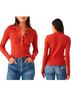 Faherty Solid Orange Casual Sweaters Size L - photo 1