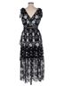 Self-Portrait 100% Polyester Floral Black Cocktail Dress Size 8 - photo 2