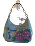 Anuschka 100% Leather Solid Blue Purple Green Leather Shoulder Bag One size - photo 2