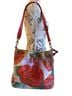 Anuschka 100% Leather Floral Solid Multi Color Red Tan Leather Bucket Bag One size - photo 2