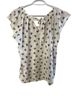 Lauren Conrad 100% Polyester Floral White Black Short Sleeve Blouse Size M - photo 2