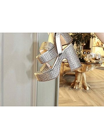 AGL Women's Sandy Metallic Open Toe Sandal (view 2)