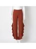 Amanda Uprichard Solid Red Moonlight Ruffle Pant Size L - photo 1
