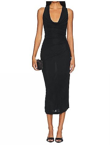 Amanda Uprichard Kahlo Cowl Midi Dress (view 2)