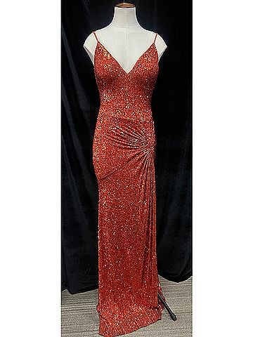Jovani V-Neck Sequin Prom Dress (view 2)