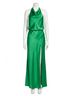 Amanda Uprichard Solid Green Aurela Halter Gown Dress Size M - photo 1