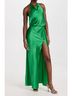 Amanda Uprichard Solid Green Aurela Halter Gown Dress Size M - photo 2