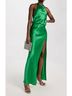 Amanda Uprichard Solid Green Aurela Halter Gown Dress Size M - photo 5