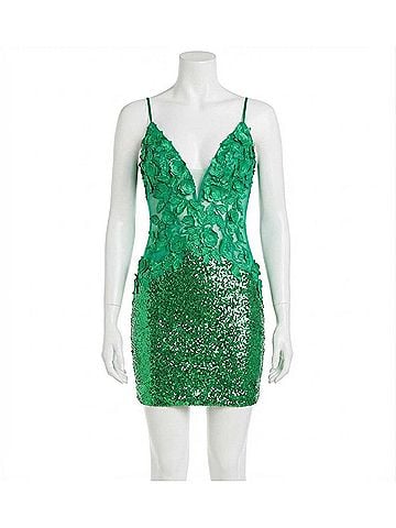 Jovani Floral Bodice Cocktail Dress (view 1)