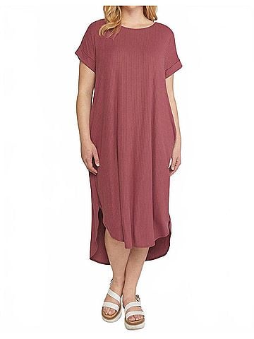 Entro Ribbed Pocket Midi Dress (view 2)