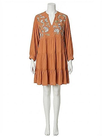 Entro Floral Embroidered Tiered Dress (view 1)