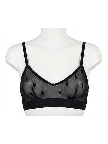 Polo by Ralph Lauren Women's Flocked Pony Scoopneck Bralette (view 1)