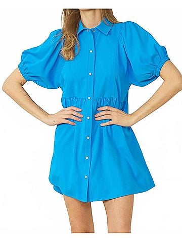 Entro Bubble Sleeve Mini Dress (view 2)