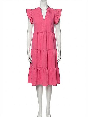 Entro Ruffled Pocket Tiered Midi Dress (view 1)