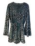 Ecote Animal Print Multi Color Teal Black Romper Size 8 - photo 2