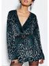 Ecote Animal Print Multi Color Teal Black Romper Size 8 - photo 4