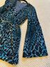 Ecote Animal Print Multi Color Teal Black Romper Size 8 - photo 8