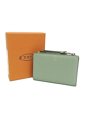 Tod's Tod's Compact Wallet Women's Leather Wallet (bi-fold) Light Green (view 2)